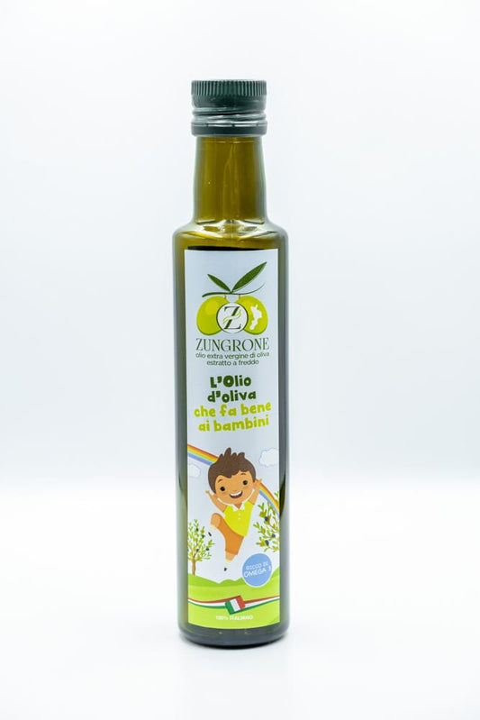 Olio extravergine di oliva bimbo 100%italiano bottiglia da 250 ml
